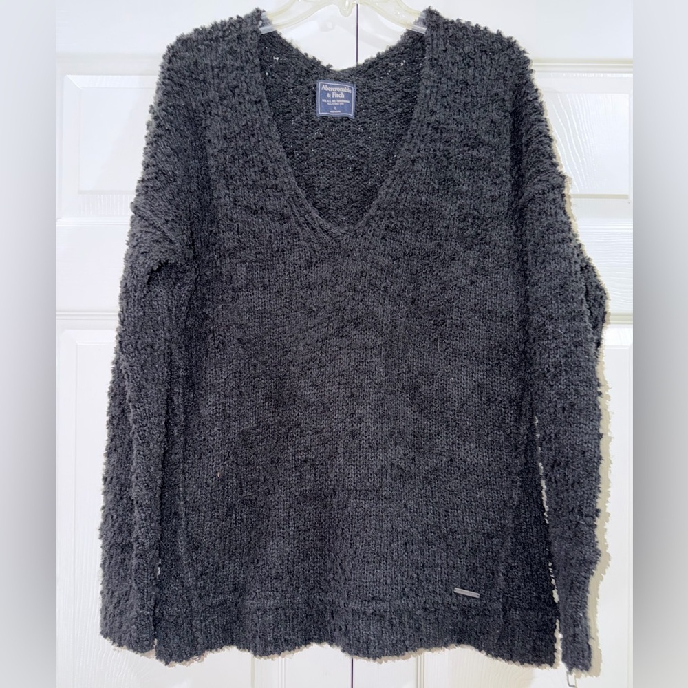 Abercrombie & Fitch Women’s Black V-Neck Sweater Sz Large